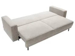 Sofa trzyosobowa Molde rozkładana z pojemnikiem sztruksowa beżowa