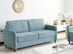 Sofa trzyosobowa tapicerowana niebieska