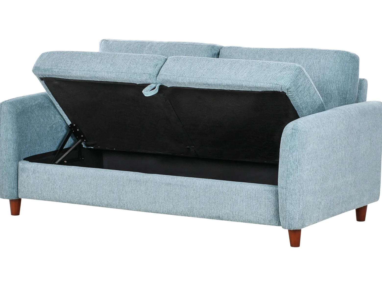 Sofa trzyosobowa tapicerowana niebieska