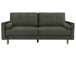 Sofa trzyosobowa Torent rozkładana z pojemnikiem welurowa zielona