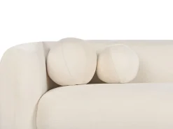 Sofa trzyosobowa welurowa złamana biel