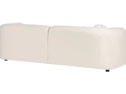 Sofa trzyosobowa welurowa złamana biel