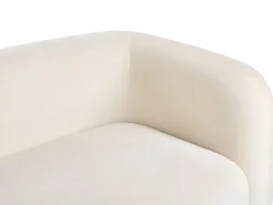 Sofa trzyosobowa welurowa złamana biel