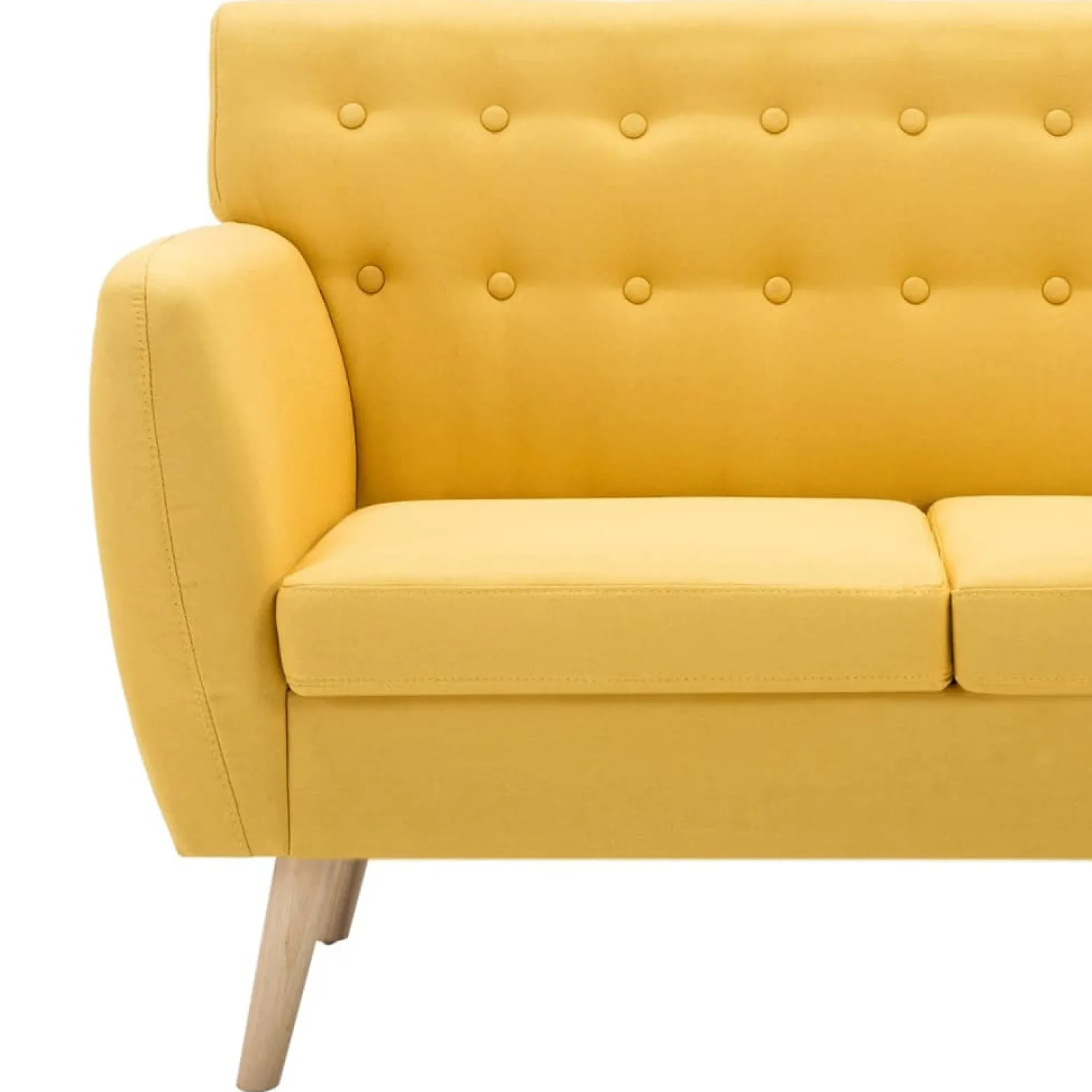 Sofa Żółty Tkanina vidaXL