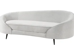 Sofa welurowa w stylu glamour złamana biel