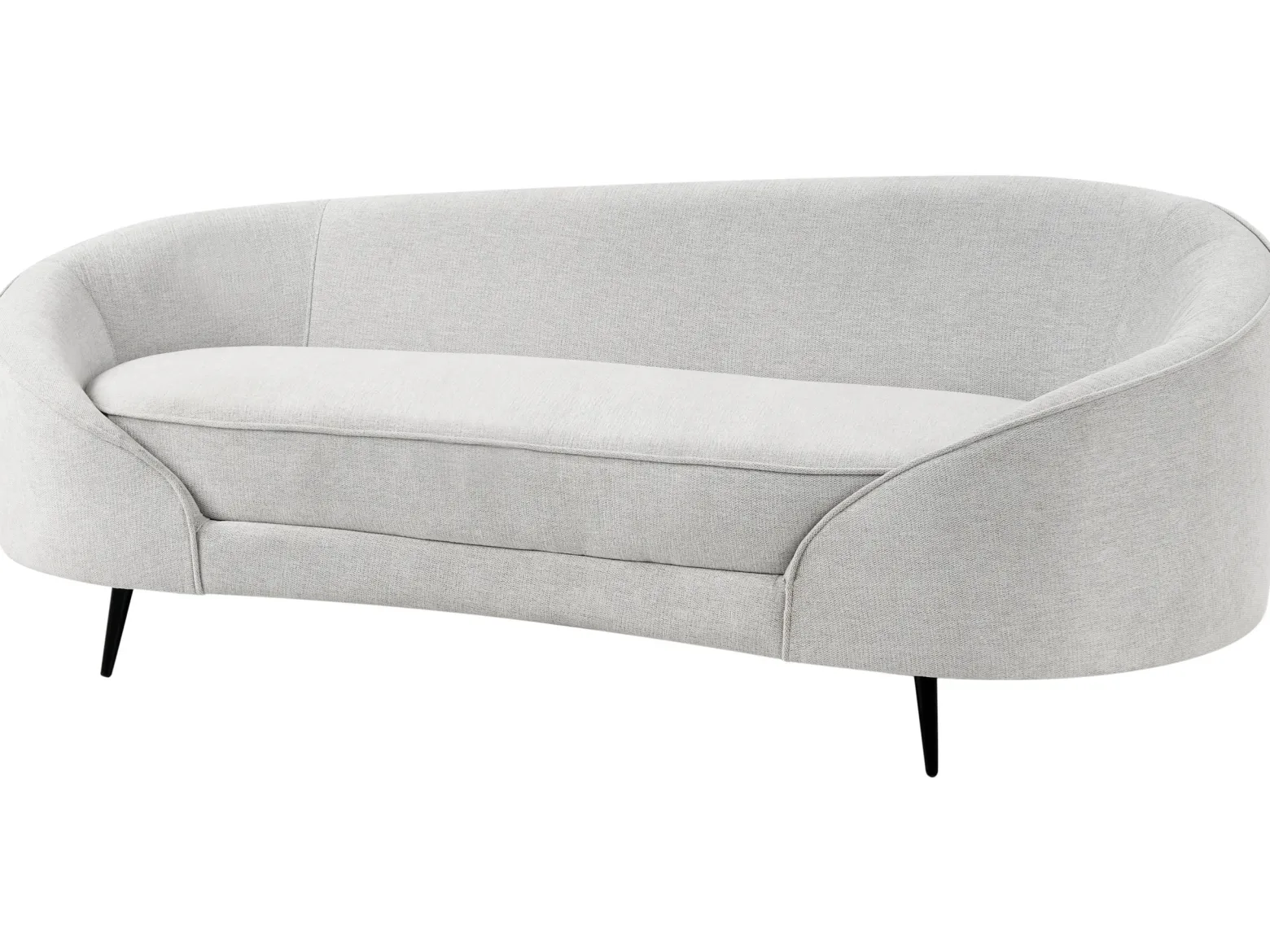 Sofa welurowa w stylu glamour złamana biel