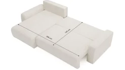Sofa w kształcie L ARAGON narożnik, tkanina Zoom, Brązowy Lewostronny