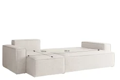 Sofa w kształcie L BEST narożnik tkanina Neve, Ciemnoniebieski Prawostronny