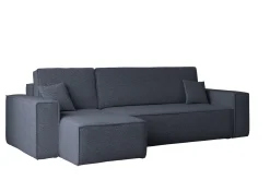 Sofa w kształcie L BEST, tkanina Abriamo, Ciemnoniebieski Lewostronny