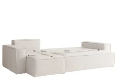 Sofa w kształcie L BEST, tkanina Abriamo, Szary Prawostronny