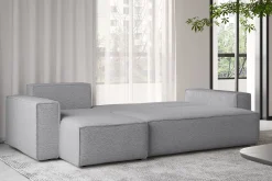 Sofa w kształcie L BEST, tkanina Abriamo, Szary Prawostronny