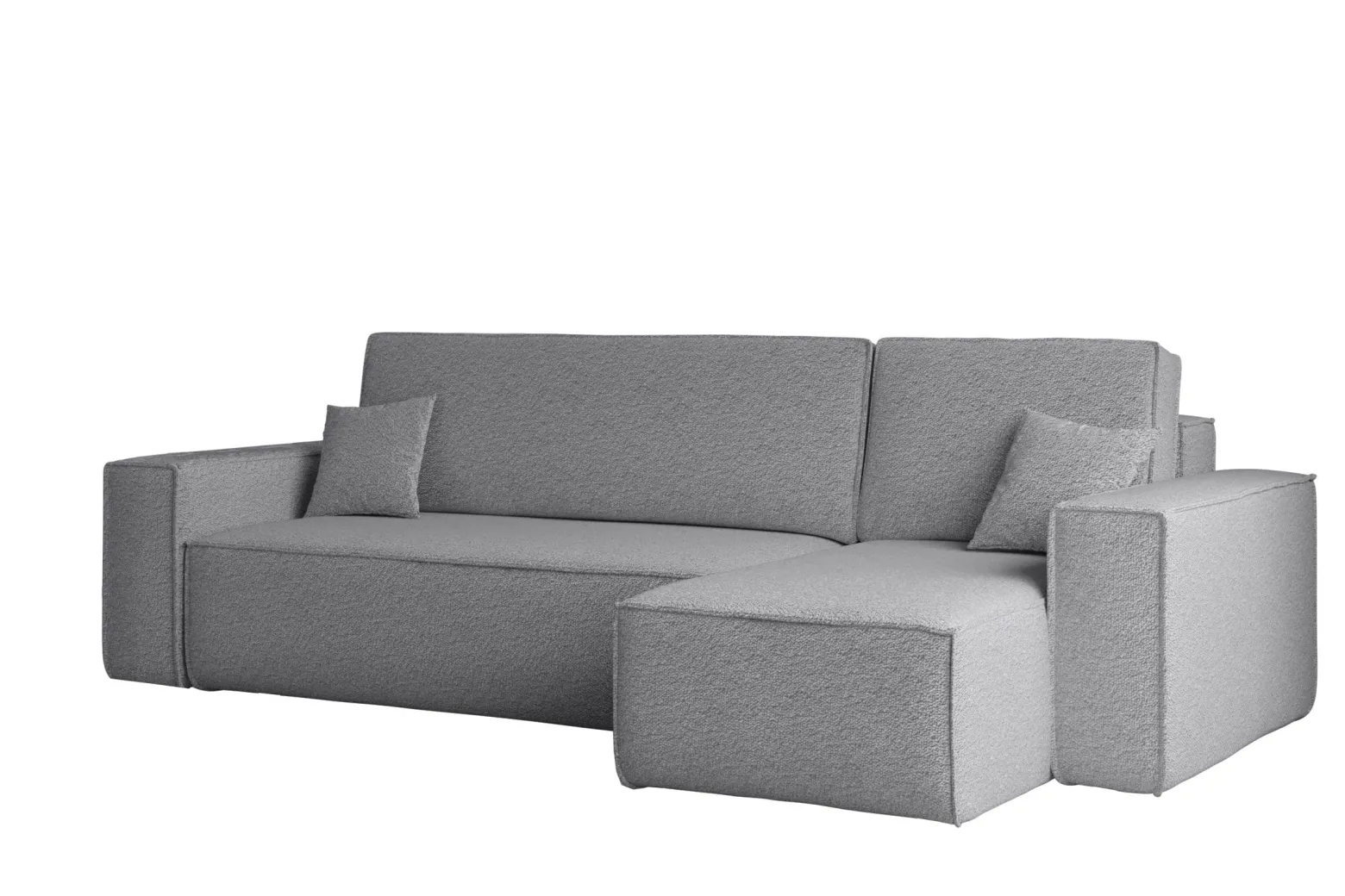 Sofa w kształcie L BEST, tkanina Abriamo, Szary Prawostronny