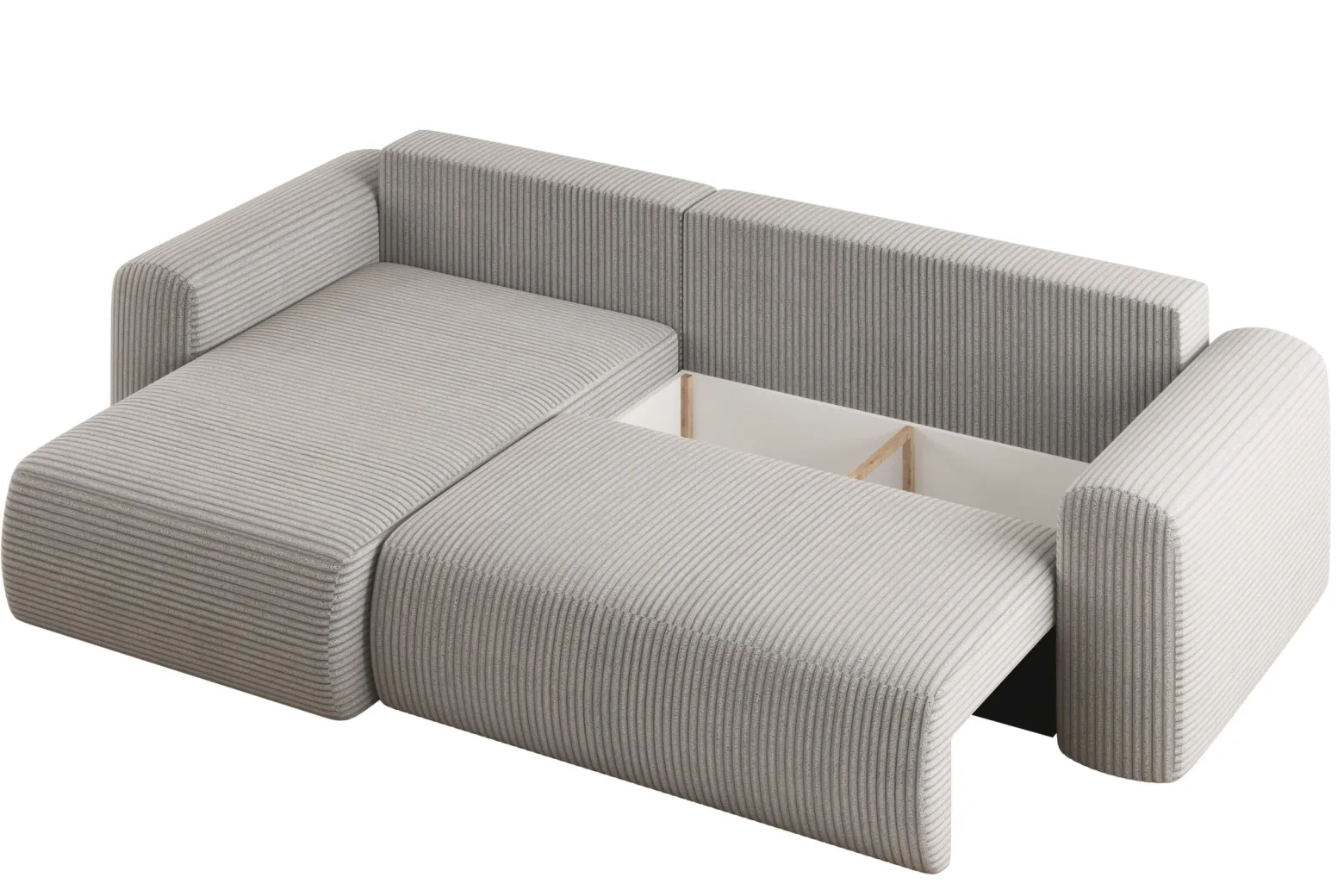 Sofa w kształcie L CAPRI narożnik, tkanina Poso, Czarny Prawostronny