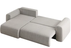 Sofa w kształcie L CAPRI narożnik, tkanina Poso, Czarny Prawostronny