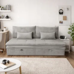 Sofa wypoczynkowa kanapa rozkładana leżanka spania S109 Aster sztruks beż