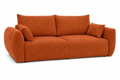 Sofa z funkcją spania i pojemnikiem, sztruks Poso, Miedziany, Zephira
