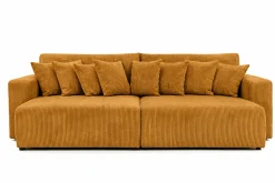 Sofa z funkcją spania, sztruks Poso, Musztardowy, PIANO DOUBLE