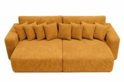 Sofa z funkcją spania, sztruks Poso, Musztardowy, PIANO DOUBLE