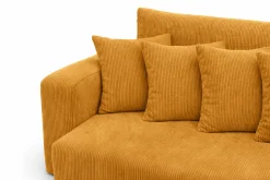 Sofa z funkcją spania, sztruks Poso, Musztardowy, PIANO DOUBLE