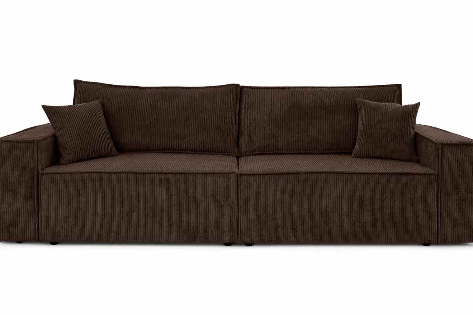Sofa z funkcją spania, sztruks Poso, Brązowy, BEST SCORNER