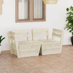 Sofa z palet Brąz Drewno Sofy 2-osobowe vidaXL