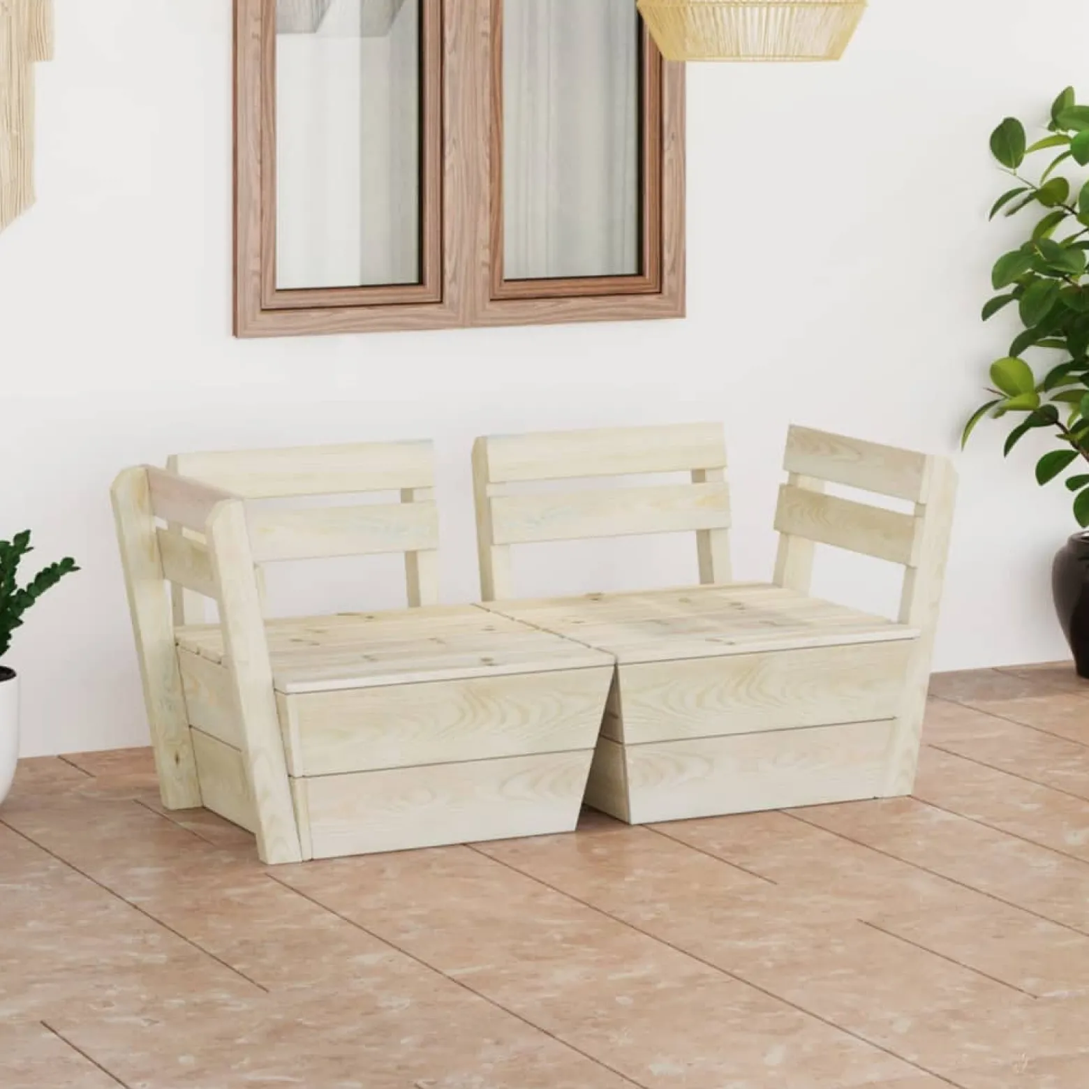 Sofa z palet Brąz Drewno Sofy 2-osobowe vidaXL