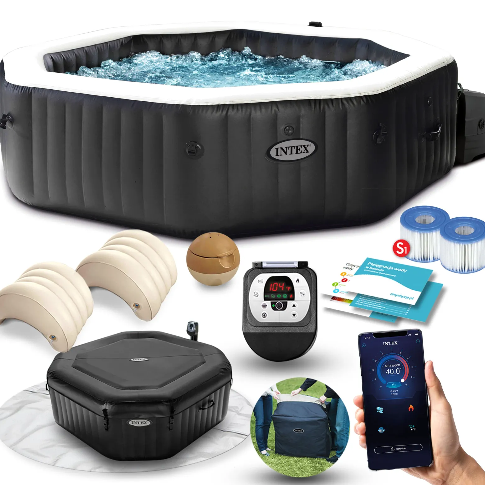 SPA dmuchane basen 4os. z hydromasażem Intex 28458
