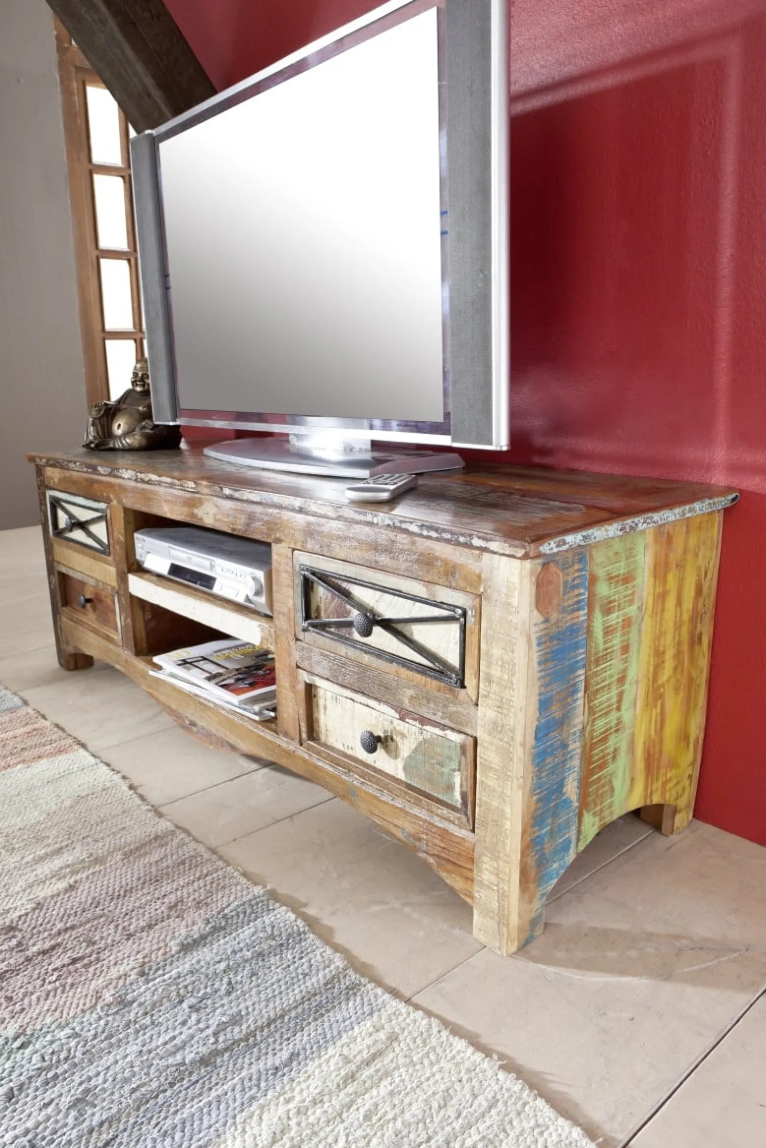 SPIRIT Szafka RTV #01 Drewno przemysłowe Lakier 140x45x50 cm