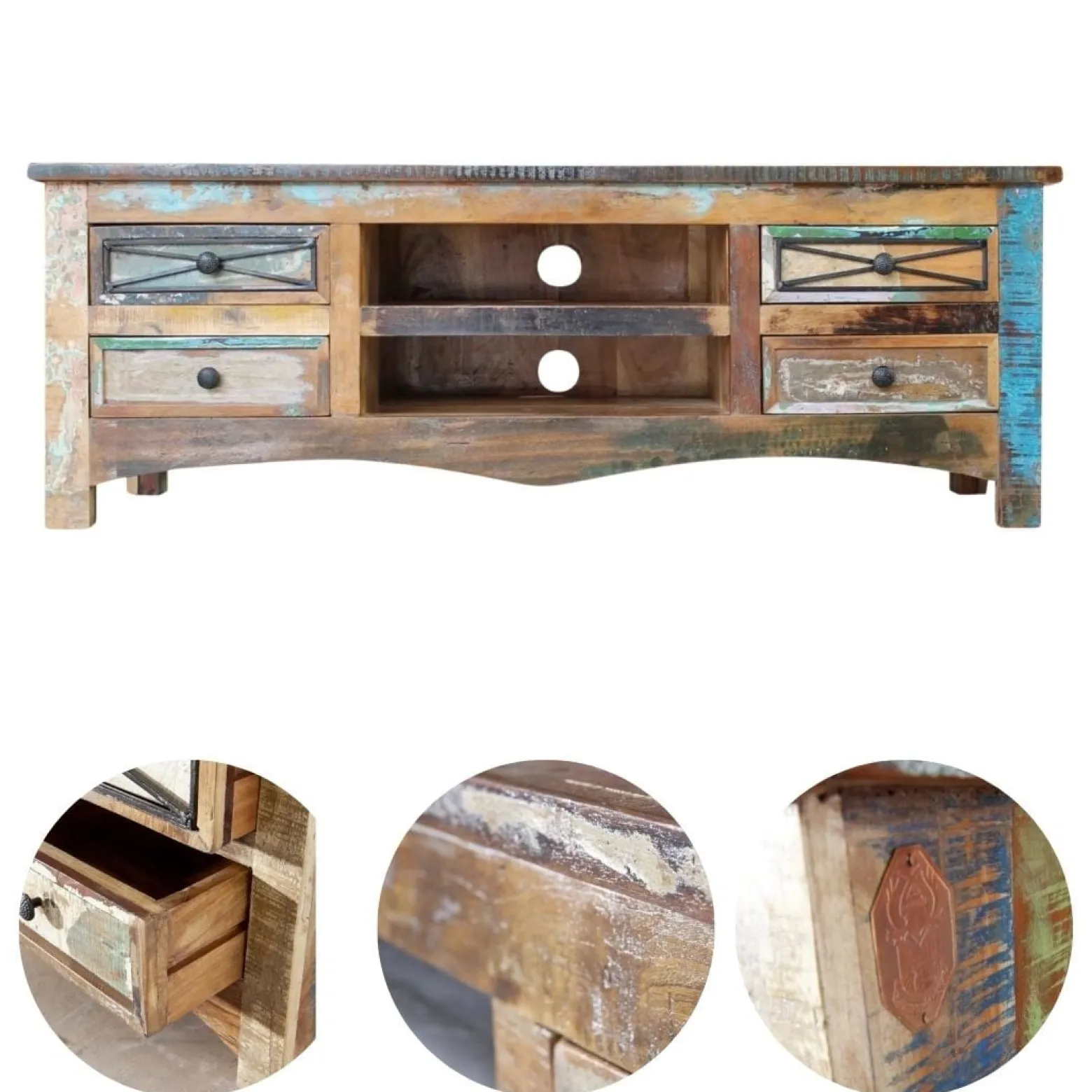 SPIRIT Szafka RTV #01 Drewno przemysłowe Lakier 140x45x50 cm