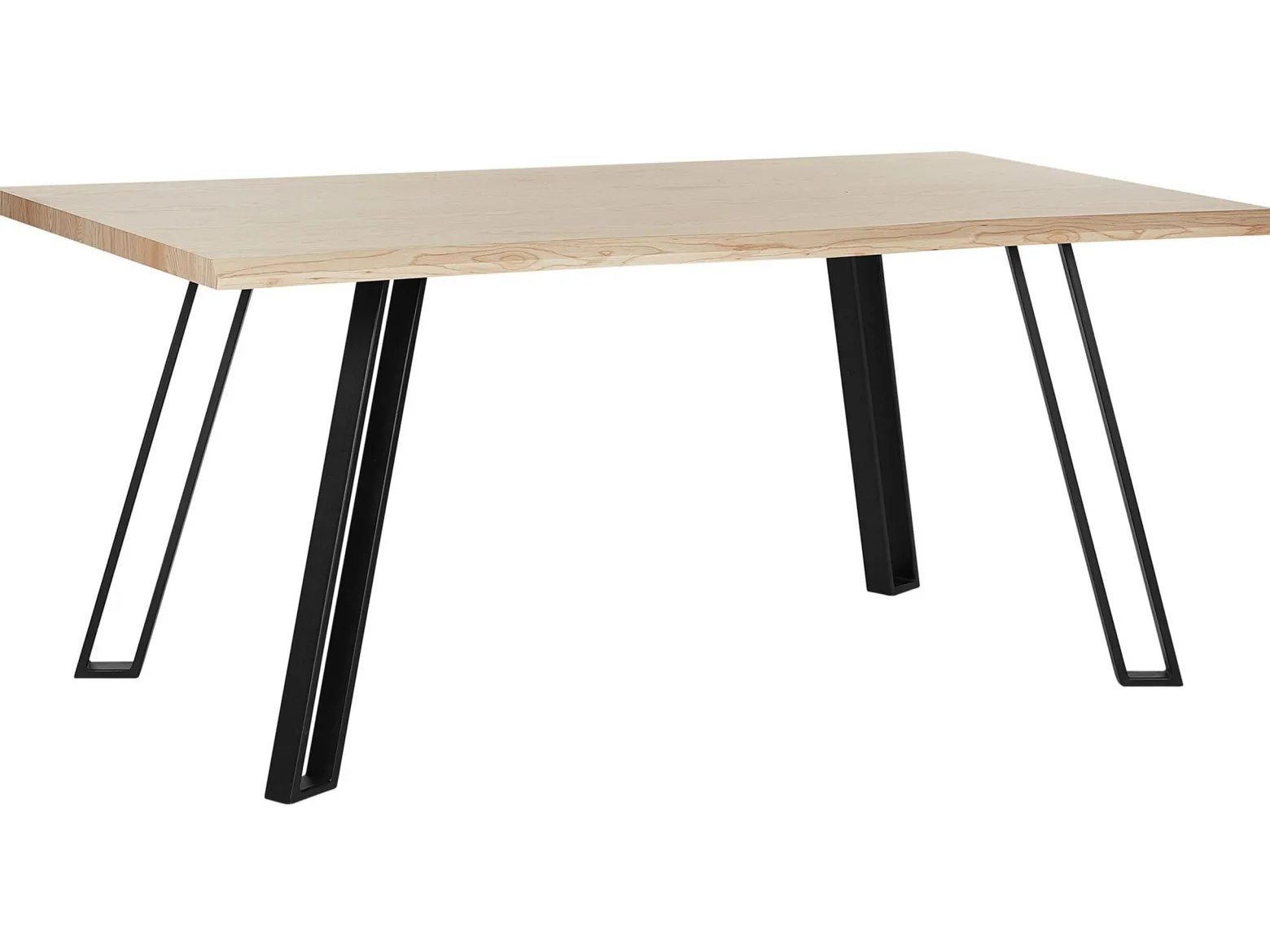 Stół do jadalni metal 180x90 jasne drewno