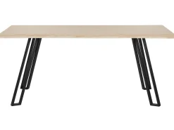 Stół do jadalni metal 180x90 jasne drewno