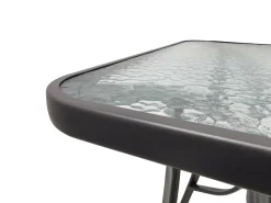 Stół ogrodowy taras metal stabilny 150x80 cm Majorka Trio 8 osobowy czarny