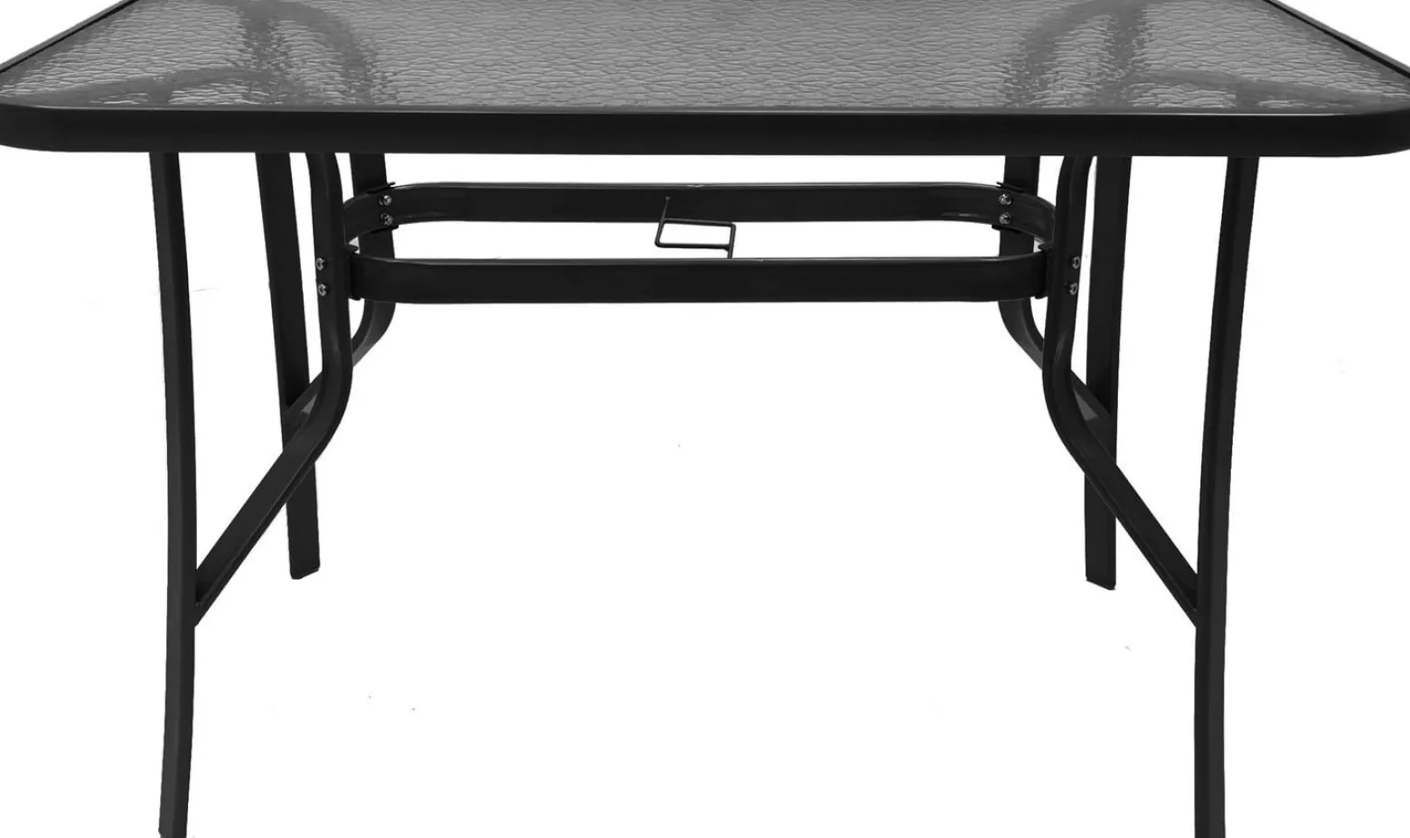 Stół ogrodowy taras metal stabilny 150x80 cm Majorka Trio 8 osobowy czarny