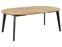 Stół okrągły rozkładany 120-198 cm Herringbone, jodełka lakierowana