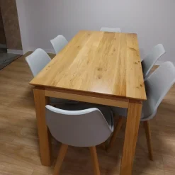 Stół rozkładany z litego drewna DANTE 120×80 + 1×45 cm