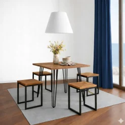 Stół 68x68cm Stolik Hairpin legs skośne Biały Alaska