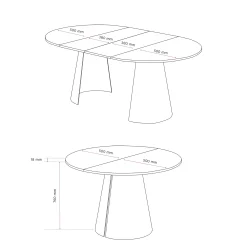 Stół BASE okrągły stół rozkładany 100 cm, nowoczesny design