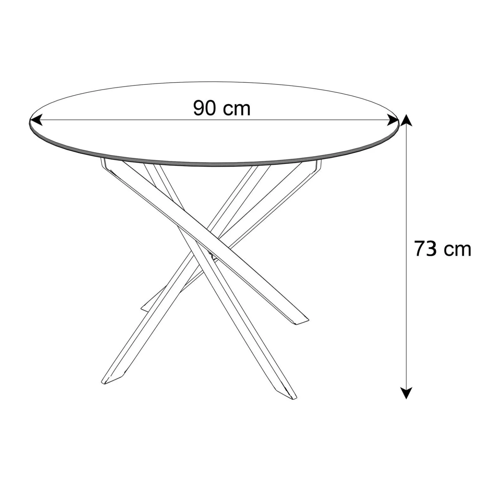 Stół BEIRA II 90 cm chrom/calacatta