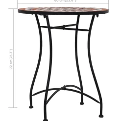 Stół Brąz 60 cm Ceramika vidaXL
