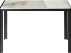 Stół do jadalni CLARENCE Biały marmur 120 cm 70 cm Ceramika