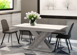 Stół do jadalni kuchni salonu rozkładany ONYX biały mat, dekor beton