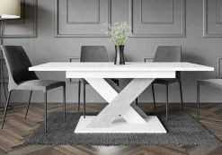 Stół do jadalni kuchni salonu rozkładany ONYX biały mat, dekor beton