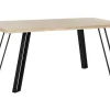 Stół do jadalni metal 180x90 jasne drewno
