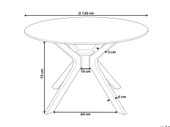 Stół do jadalni okrągły 120 cm ciemne drewno