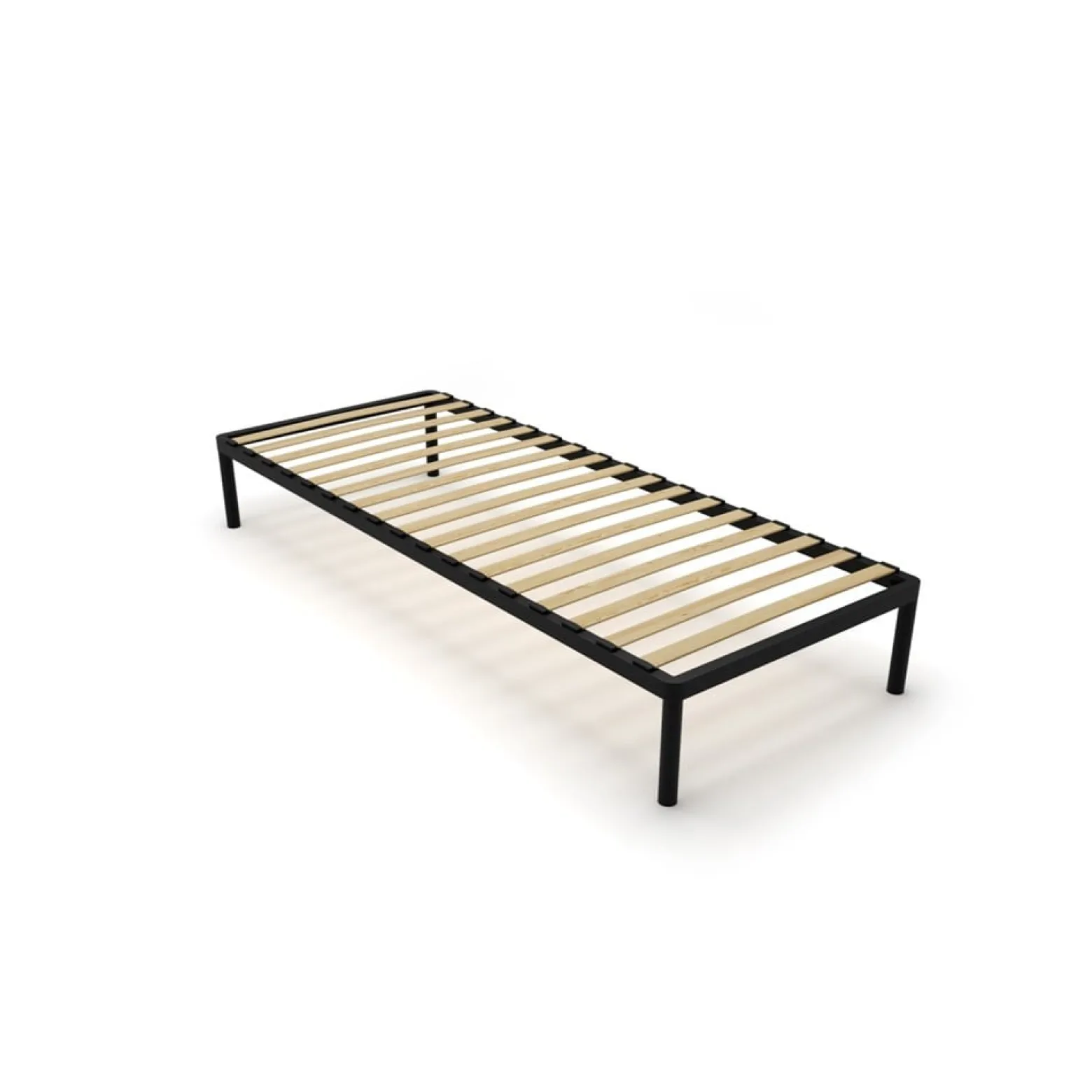 Stelaż Łóżka BED ALU 80x200 Metalowy Drewniane Listwy Nowoczesny czarny