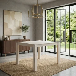 Stół jadalniany z litego drewna 80cm Stół do jadalni White Wash kuchenny