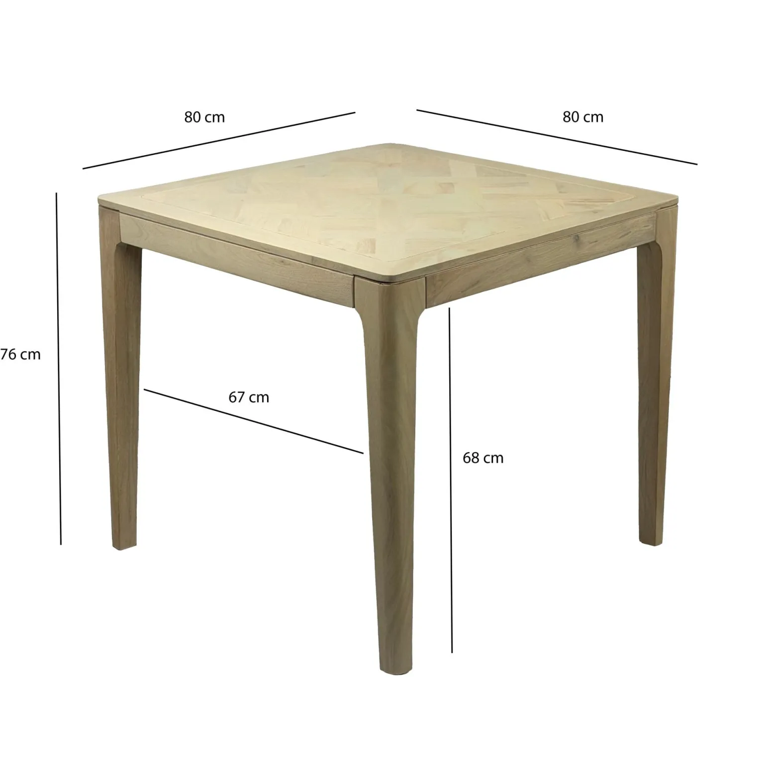 Stół jadalniany z litego drewna kwadratowy 80cm Stół kuchenny Stół 4 osób