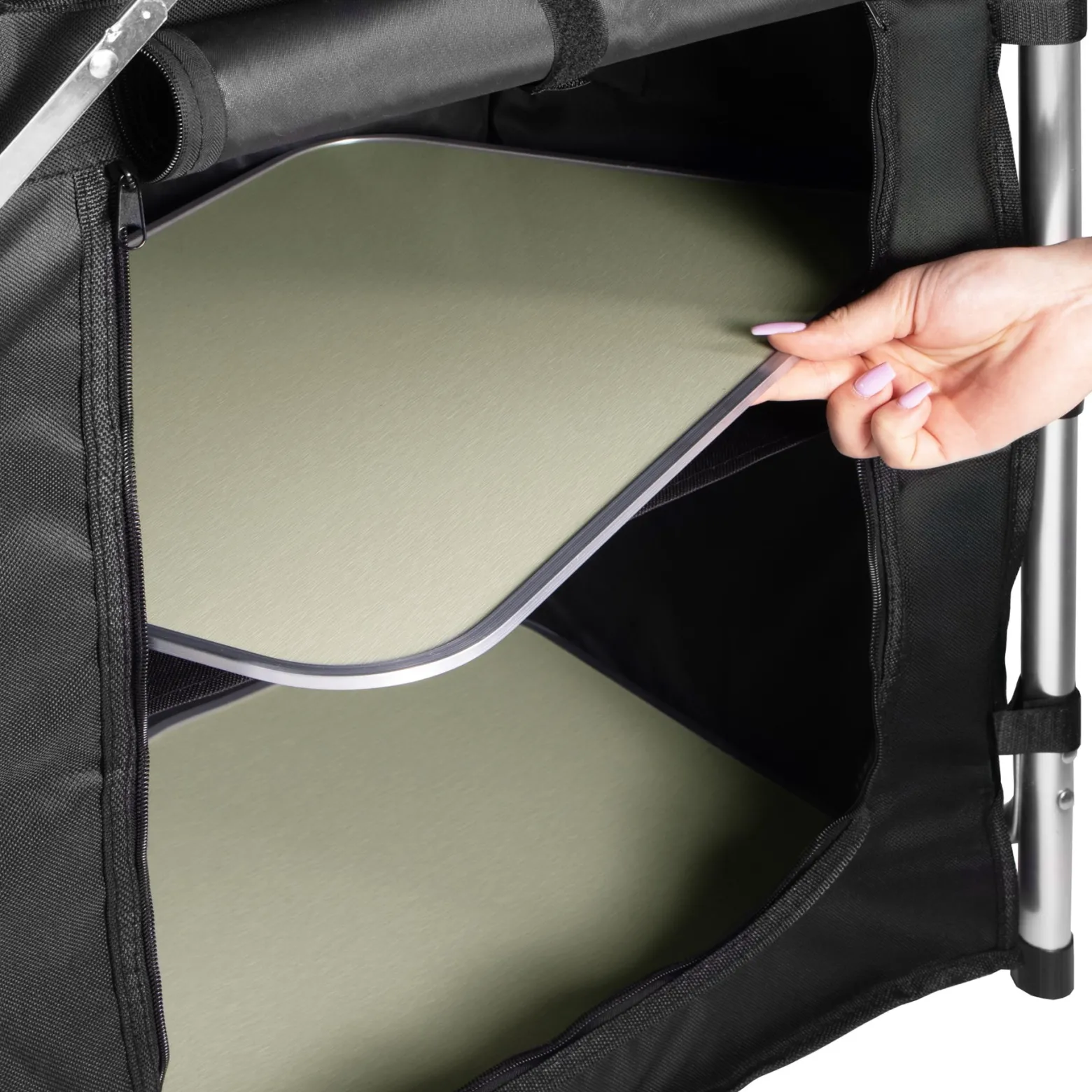 Stół, kuchnia turystyczna z szafkami, kempingowa składana 175x45x110 cm