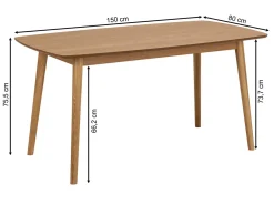 Stół Livorno 150x80 - styl skandynawski, kolor dębowy olejowany