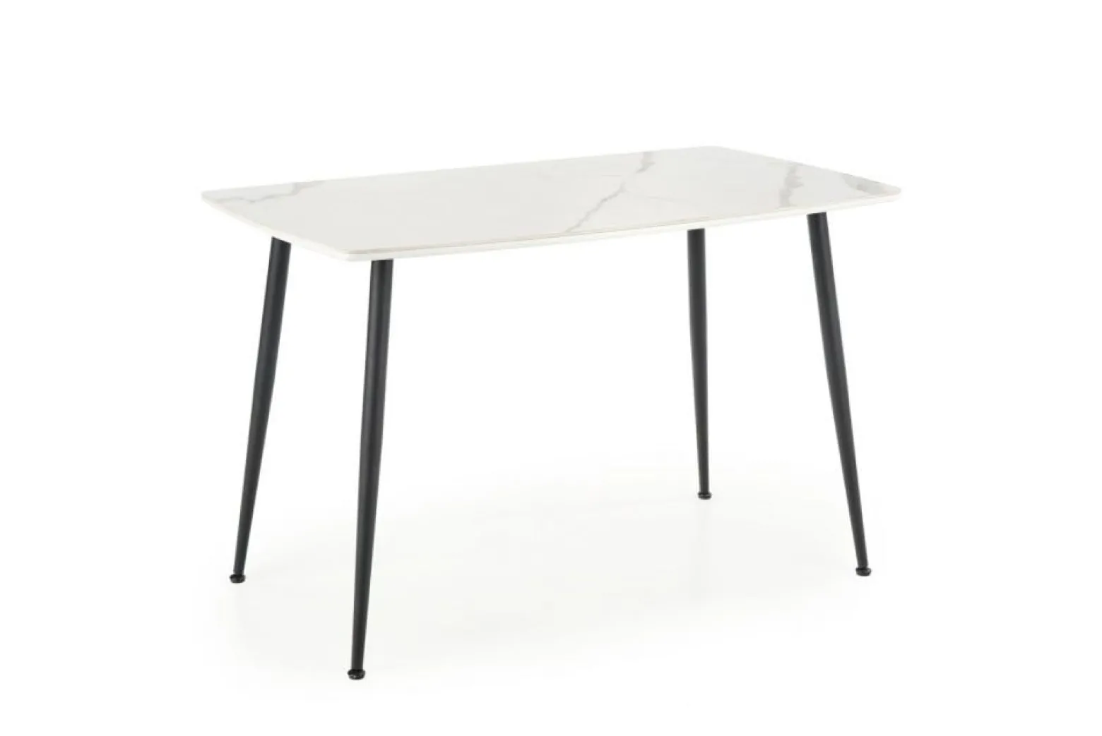 Stół MARCO 120x70 biały marmur/czarny